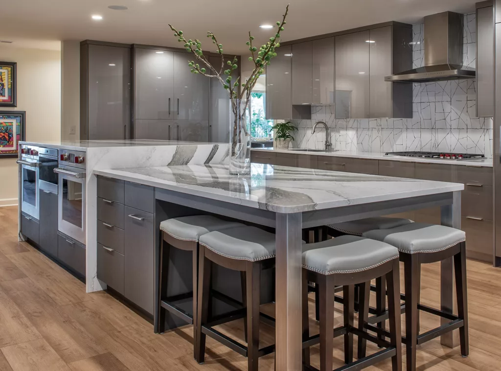 custom kitchen island in a modern home kitchen