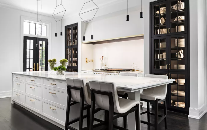 Custom cabinets with glass doors