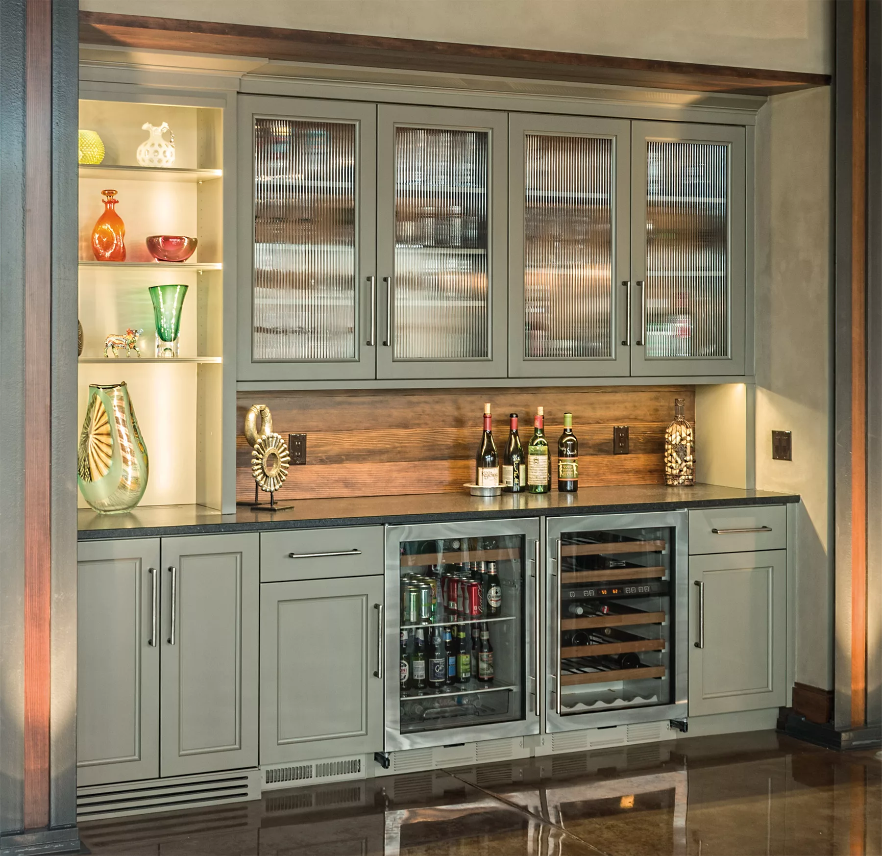 View of Built-In Living Room Cabinets - Quality Custom Cabinetry