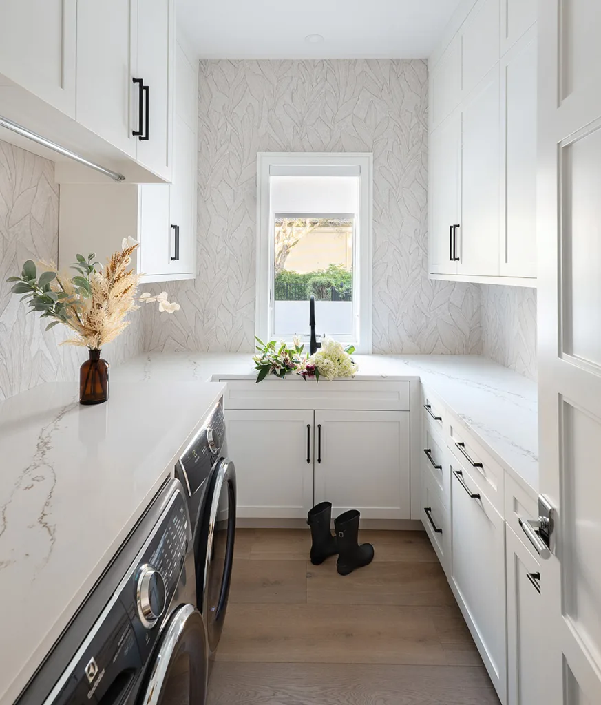 Cabinets in a laundry room