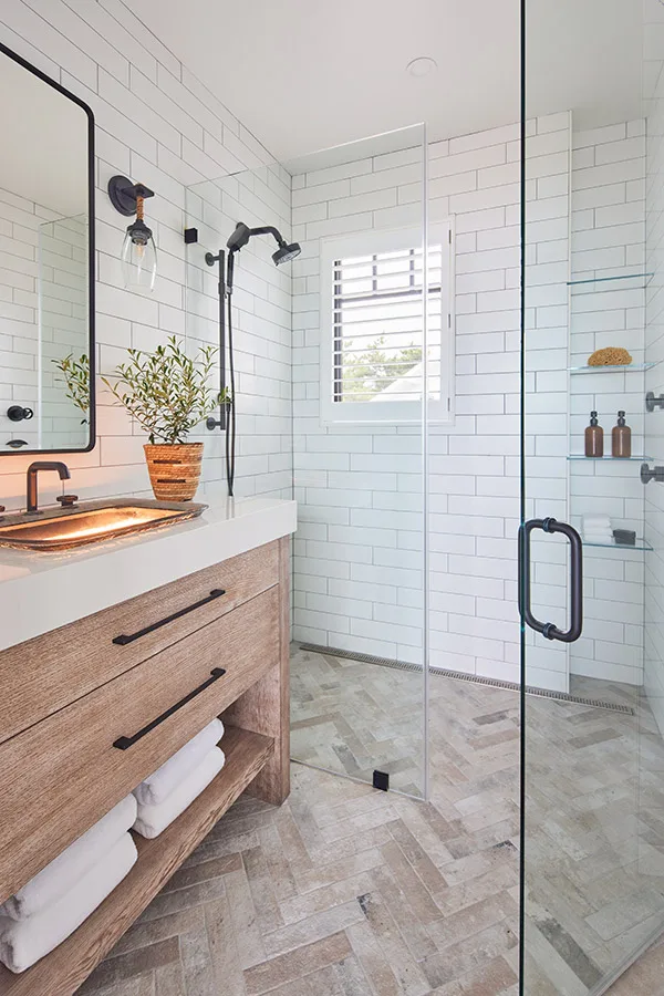 Luxury bathroom with shower and vanity