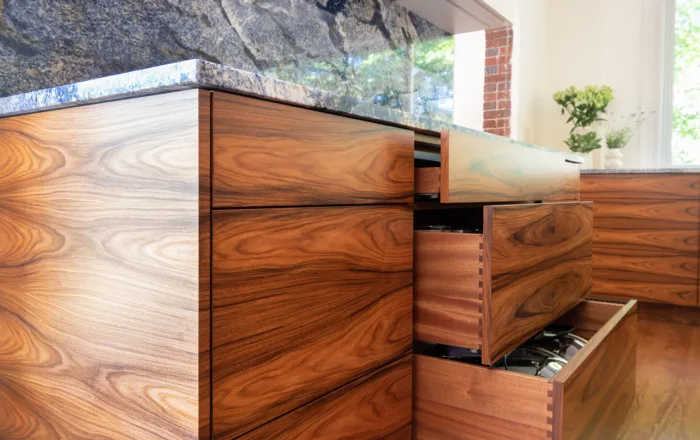 Woodgrain pattern on custom cabinets