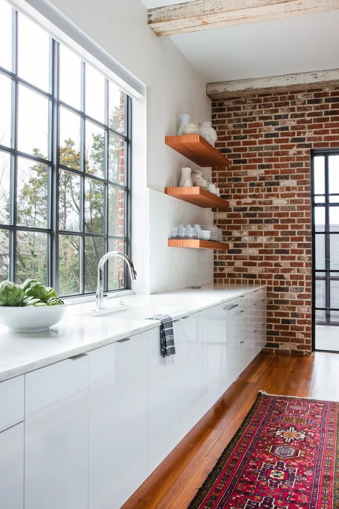 Modern kitchen with open shelving