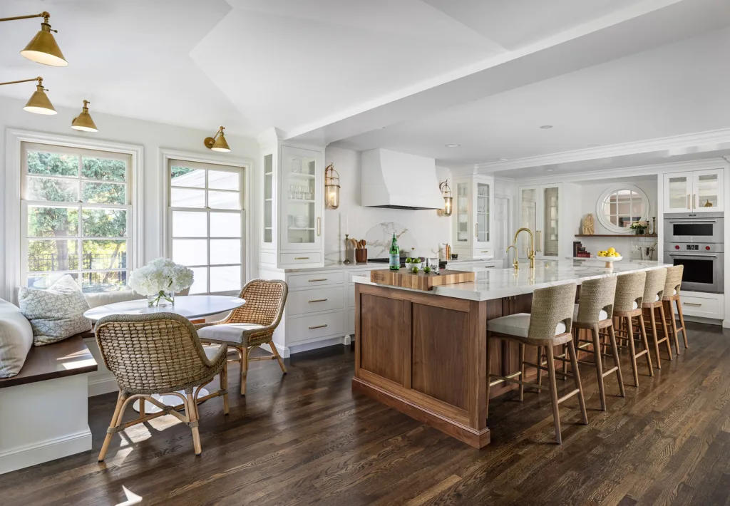 Hand crafted painted and stained cabinets in a premium custom kitchen