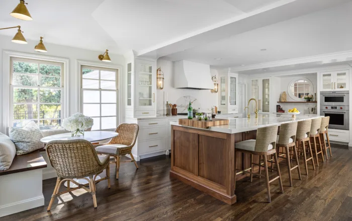 Hand crafted painted and stained cabinets in a premium custom kitchen