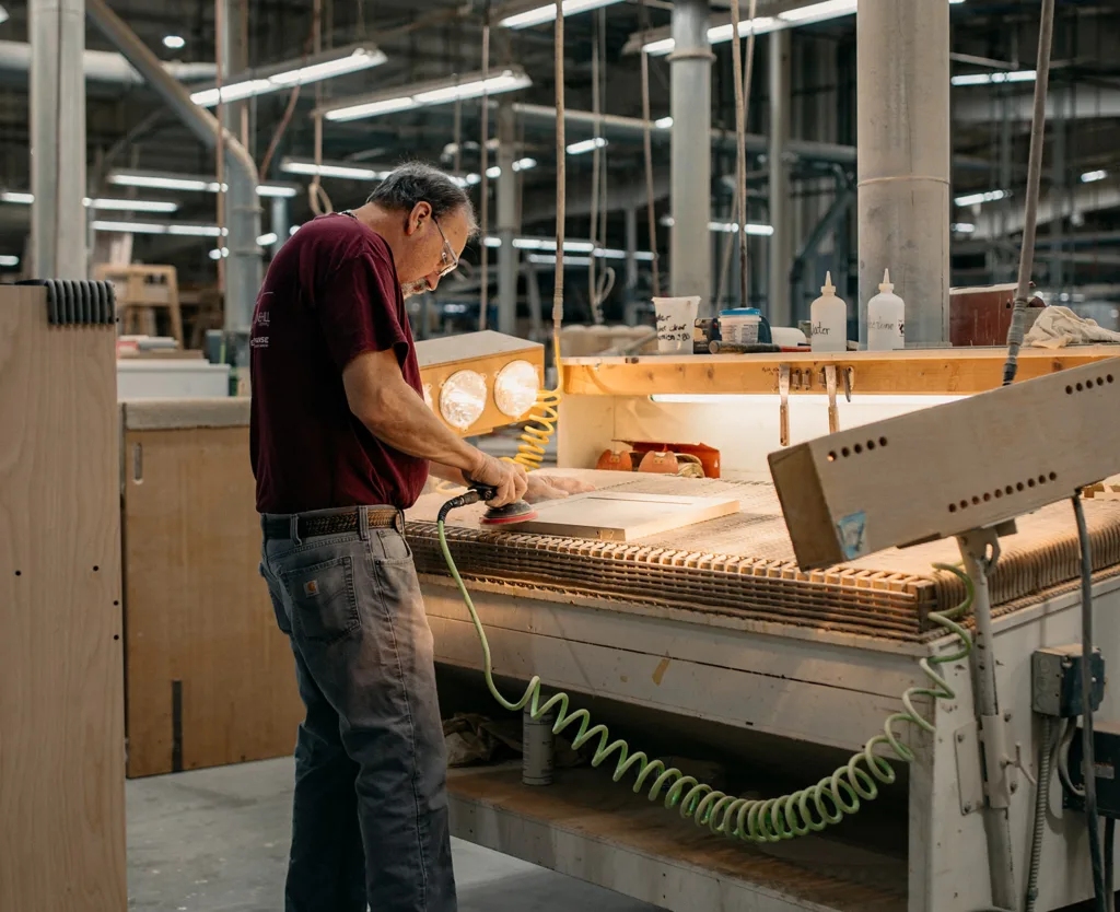 Team member working in the shop