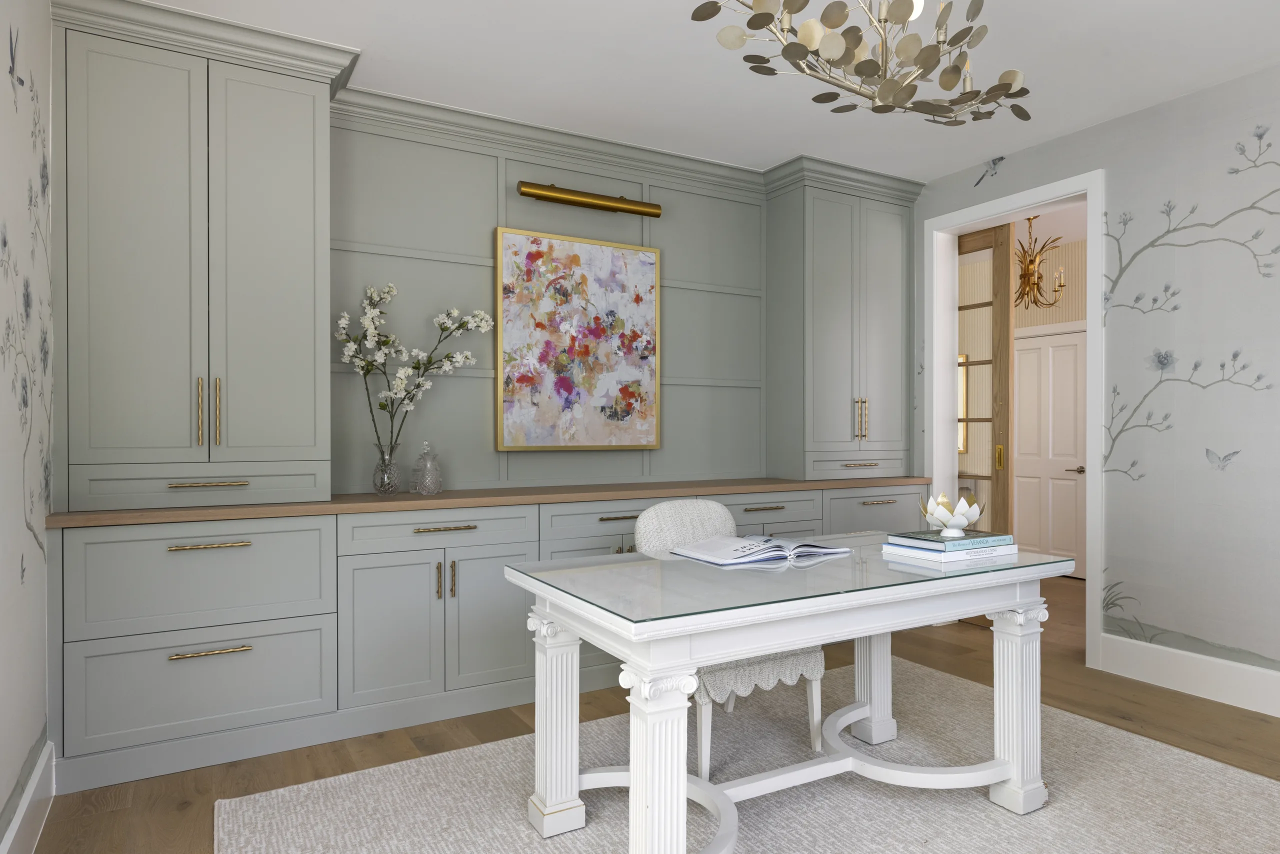 Custom-built library shelves designed for elegant and functional home libraries