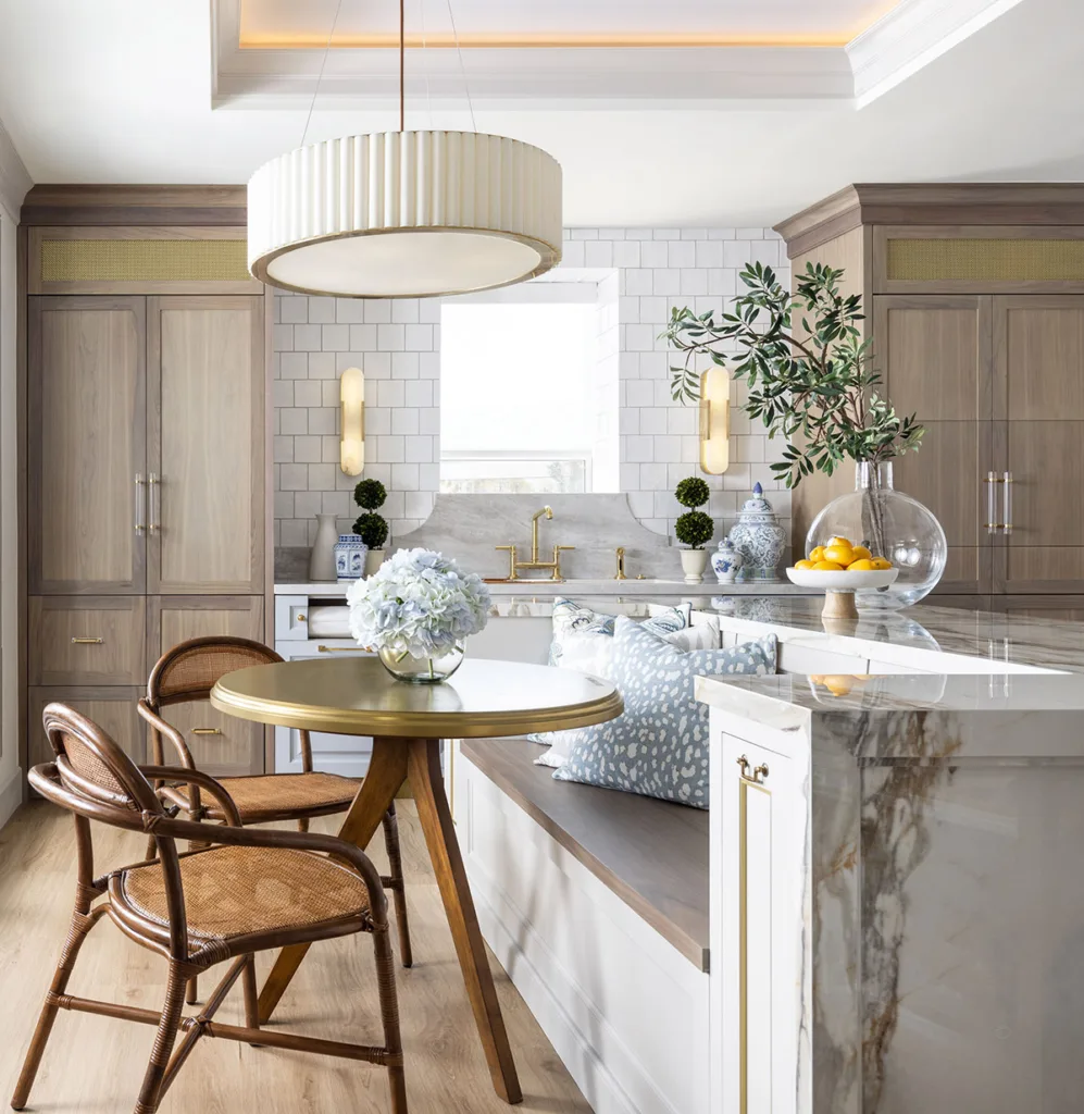 Custom kitchen cabinetry with built-in bespoke seating